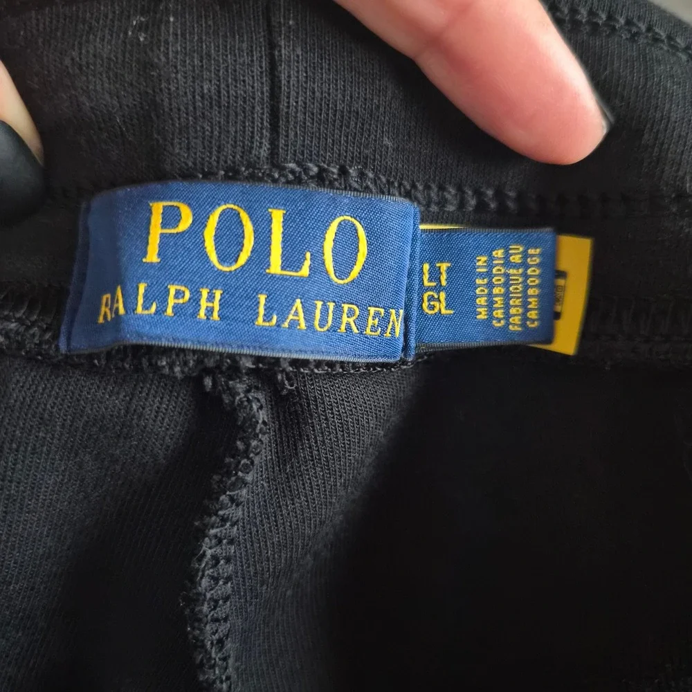 Polo Ralph Lauren Mens Large Tall Double Knit Joggers Black Sweatpant Loungewear